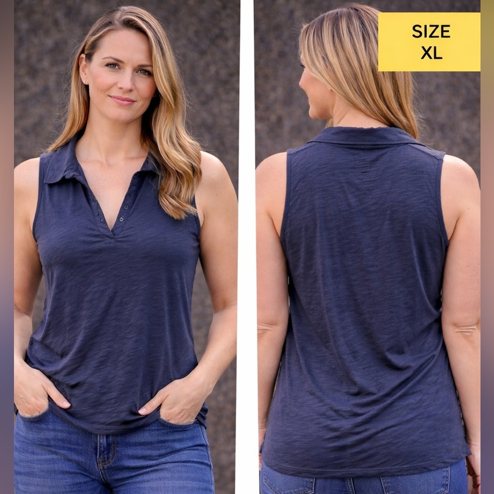 Nations Women's Navy Sleeveless Top XL